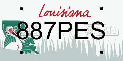 887PES Louisiana License Plate