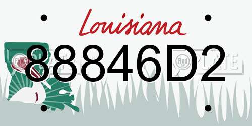 88846D2 Louisiana License Plate