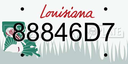 88846D7 Louisiana License Plate
