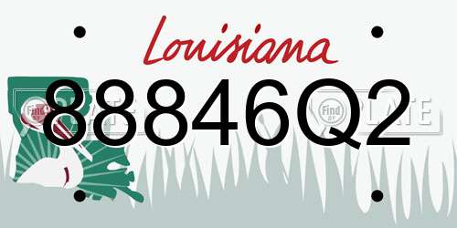 88846Q2 Louisiana License Plate