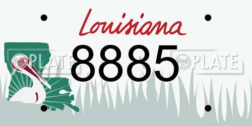 8885 Louisiana License Plate