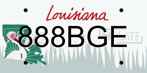 888BGE Louisiana License Plate