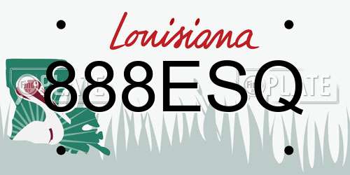 888ESQ Louisiana License Plate