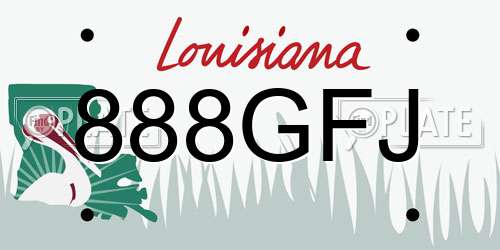 888GFJ Louisiana License Plate