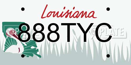 888TYC Louisiana License Plate