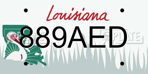 889AED Louisiana License Plate