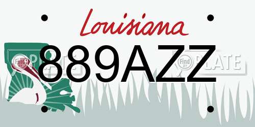 889AZZ Louisiana License Plate