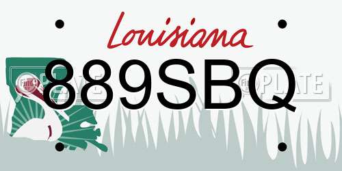 889SBQ Louisiana License Plate