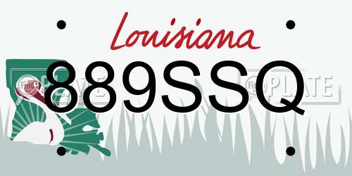 889SSQ Louisiana License Plate