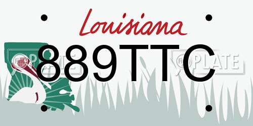 889TTC Louisiana License Plate