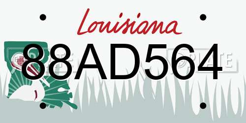 88AD564 Louisiana License Plate