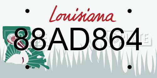 88AD864 Louisiana License Plate