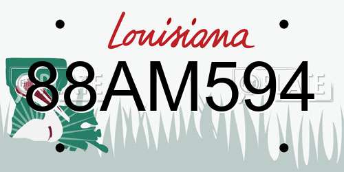 88AM594 Louisiana License Plate