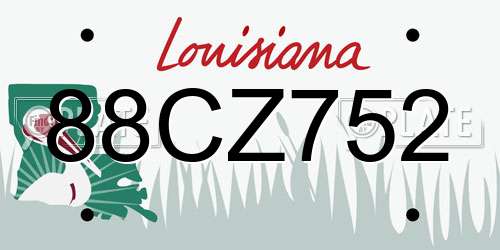 88CZ752 Louisiana License Plate