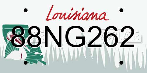 88NG262 Louisiana License Plate