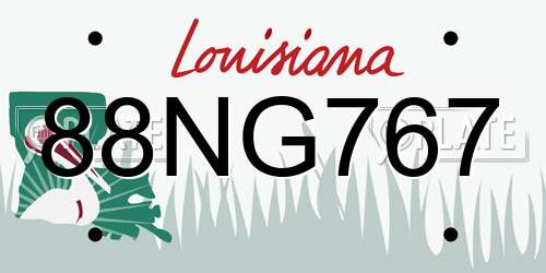 88NG767 Louisiana License Plate