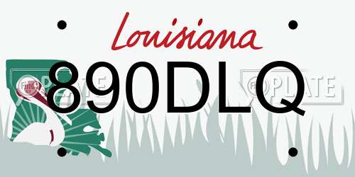 890DLQ Louisiana License Plate