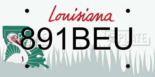 891BEU Louisiana License Plate