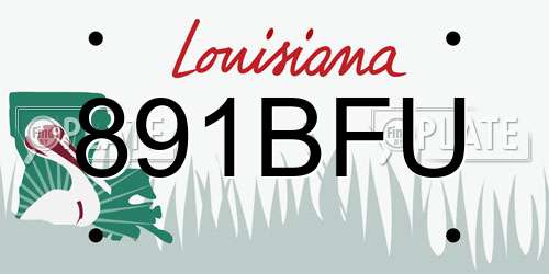 891BFU Louisiana License Plate