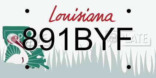 891BYF Louisiana License Plate