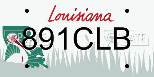 891CLB Louisiana License Plate