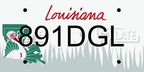 891DGL Louisiana License Plate