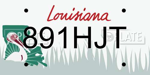 891HJT Louisiana License Plate