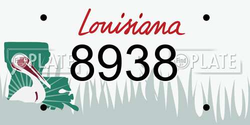 8938 Louisiana License Plate