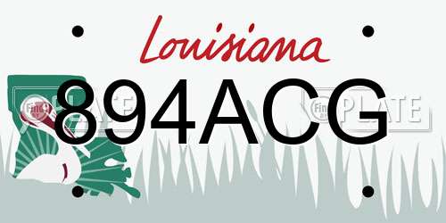 894ACG Louisiana License Plate
