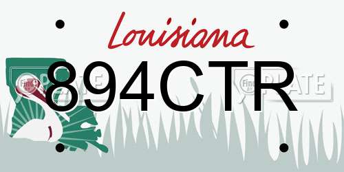 894CTR Louisiana License Plate
