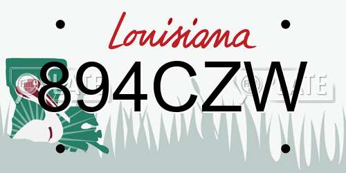 894CZW Louisiana License Plate