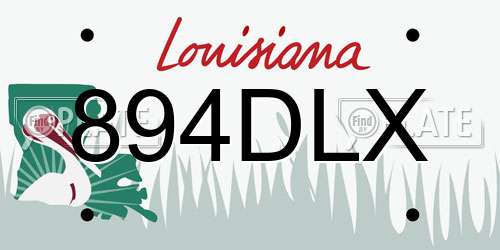 894DLX Louisiana License Plate