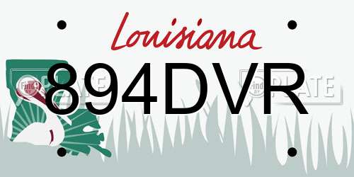 894DVR Louisiana License Plate