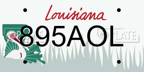 895AOL Louisiana License Plate