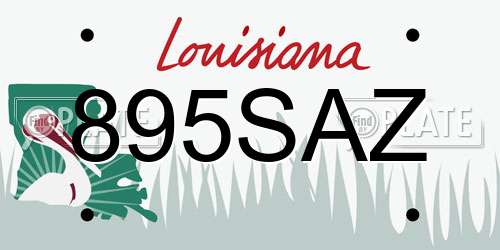 895SAZ Louisiana License Plate