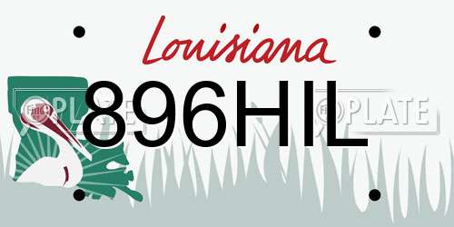 896HIL Louisiana License Plate