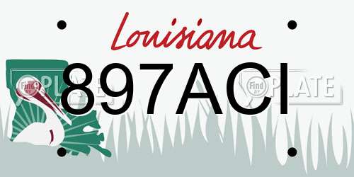 897ACI Louisiana License Plate