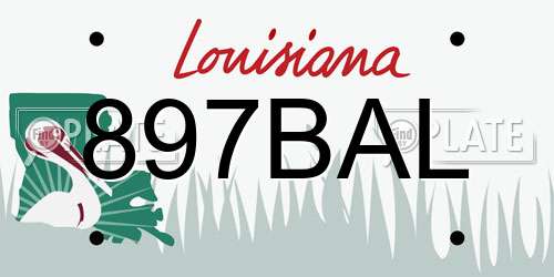 897BAL Louisiana License Plate