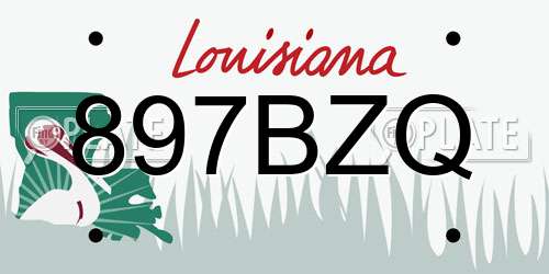 897BZQ Louisiana License Plate