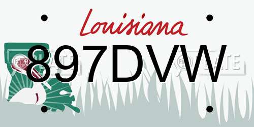 897DVW Louisiana License Plate