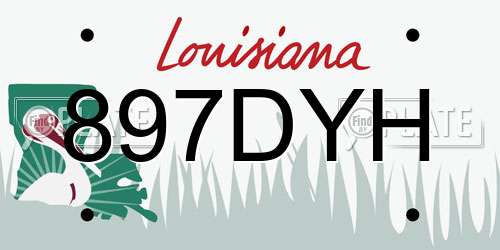 897DYH Louisiana License Plate