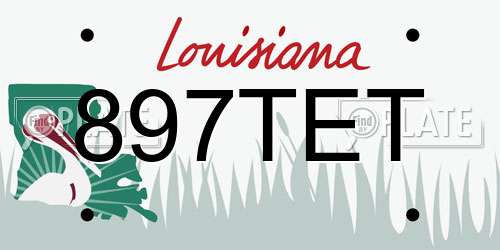 897TET Louisiana License Plate