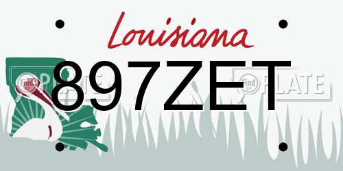 897ZET Louisiana License Plate