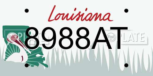 8988AT Louisiana License Plate