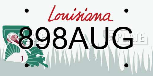898AUG Louisiana License Plate