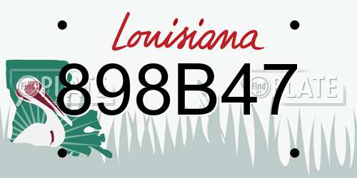 898B47 Louisiana License Plate