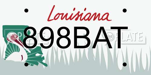 898BAT Louisiana License Plate