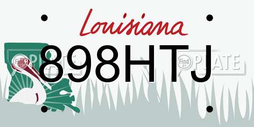 898HTJ Louisiana License Plate