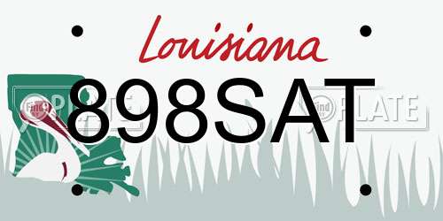 898SAT Louisiana License Plate