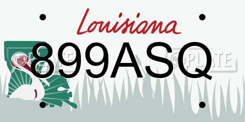 899ASQ Louisiana License Plate
